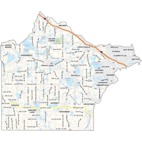 A map of wright county