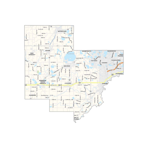 A map of Carver county